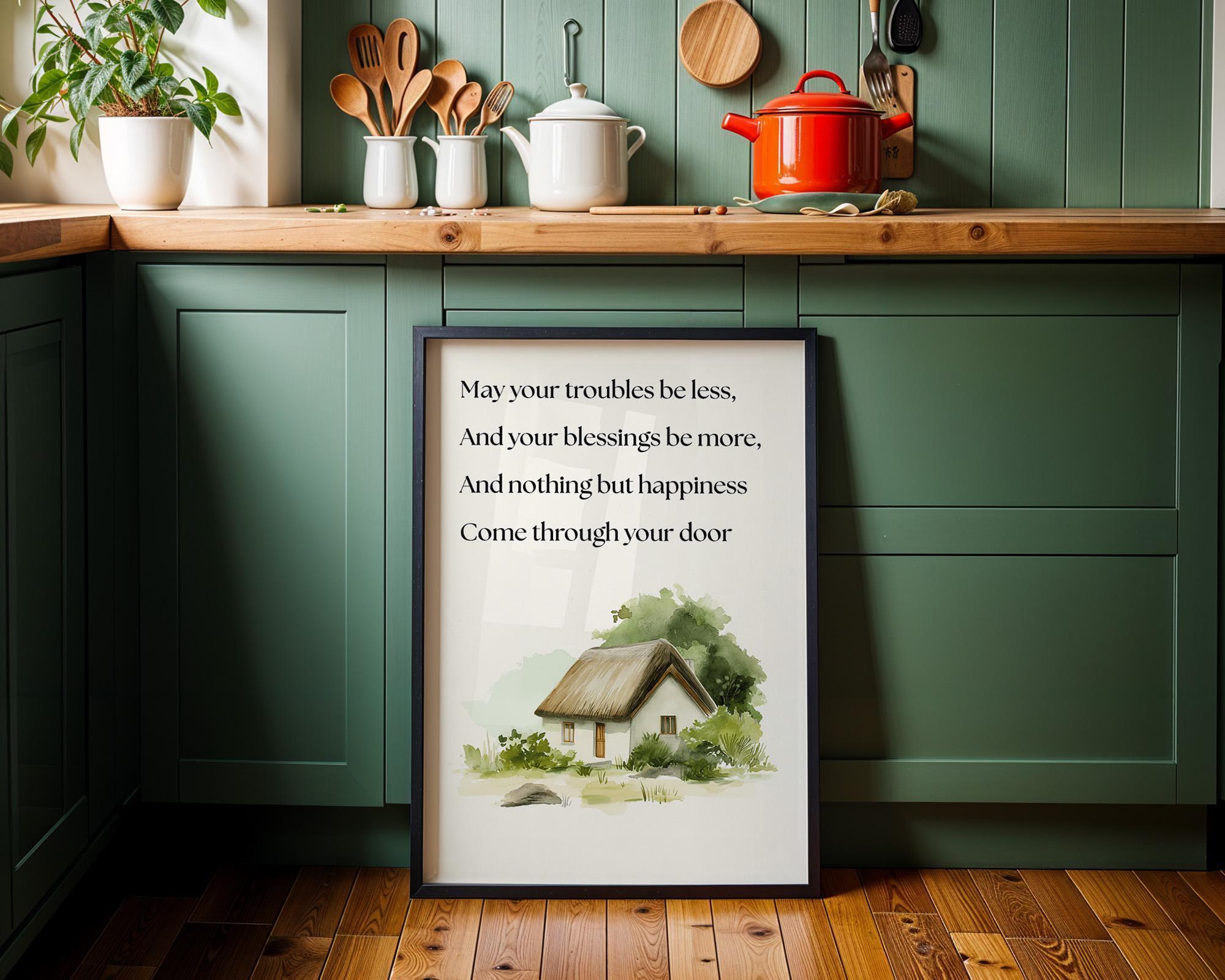Irish Blessing May Troubles Be Less Inspirational Quote Wall Art by The Wall Art Studio
