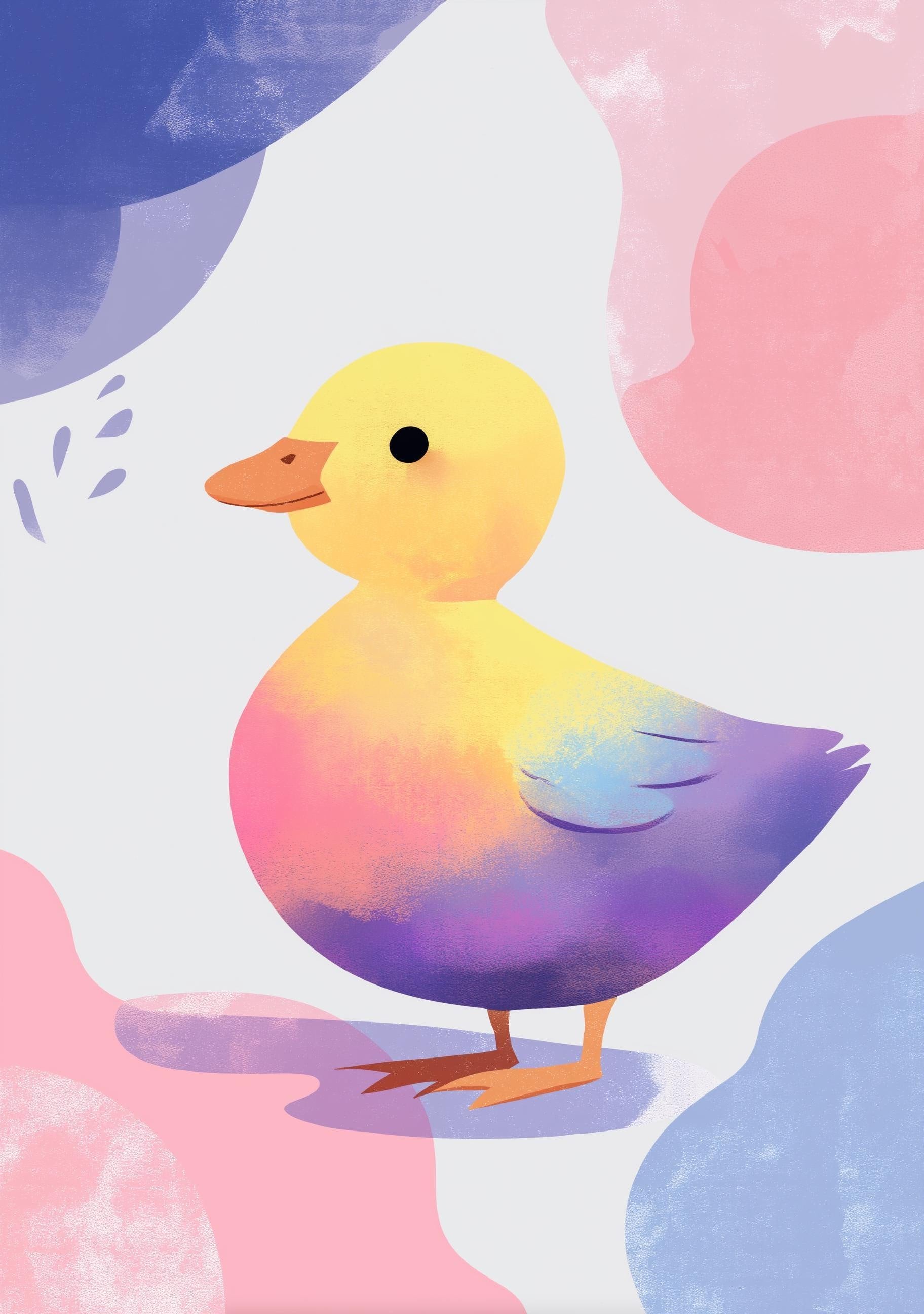 Pastel Duckling Whimsical Nursery Wall Art by The Wall Art Studio
