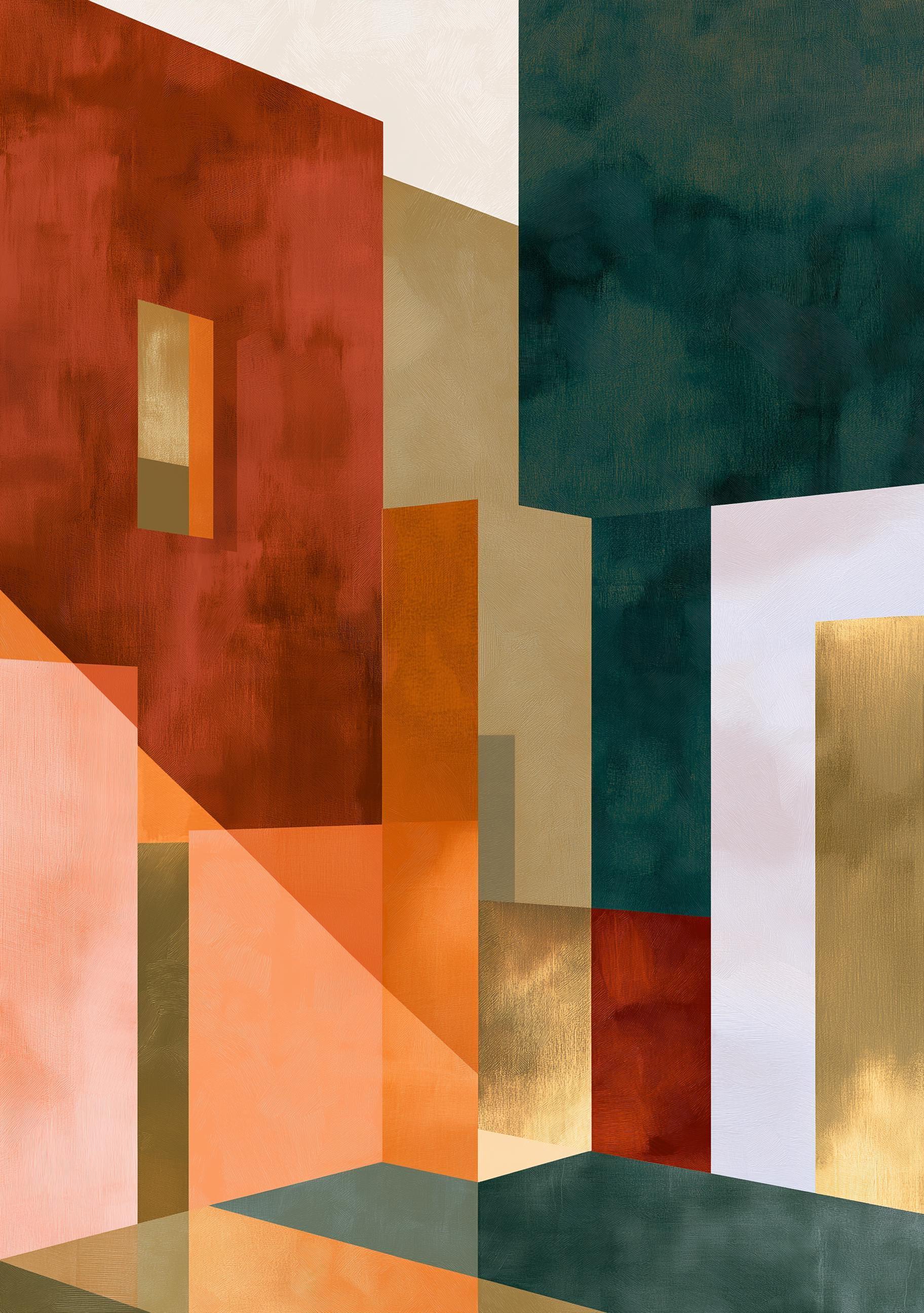 Neo Deco Abstract Architecture Wall Art by The Wall Art Studio