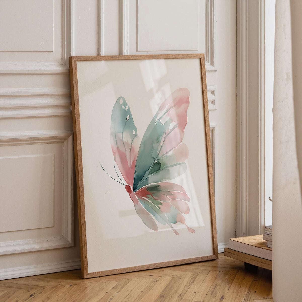 Minimal Watercolour Butterfly Pastel Butterfly Scandinavian Wall Art