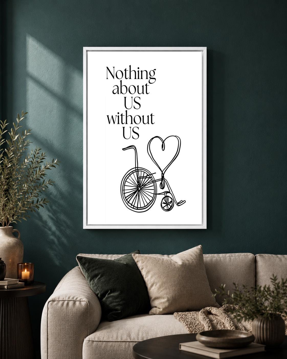 "Nothing About Us Without Us" Disability Rights Accessibility & Inclusion Framed Canvas by The Wall Art Studio - physical