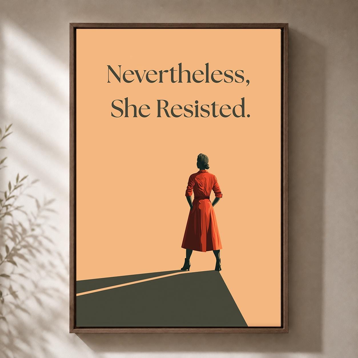 "Nevertheless She Resisted" Feminist Empowerment Framed Canvas by The Wall Art Studio - physical