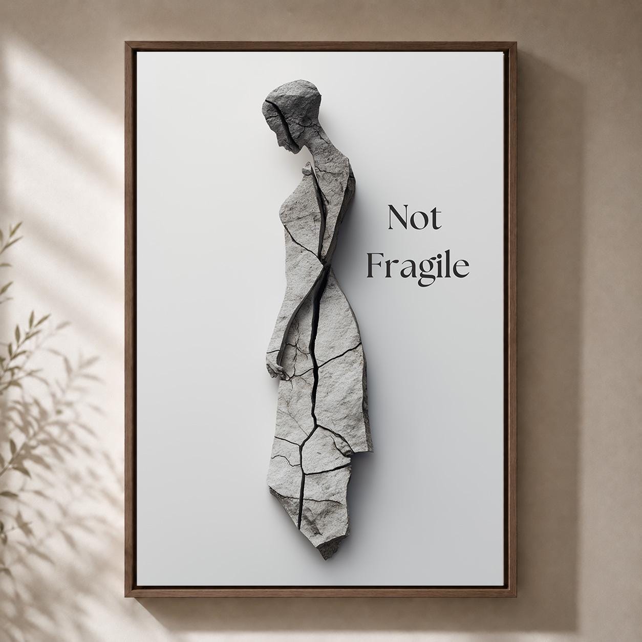 Not Fragile Feminist Empowerment Quote Framed Canvas by The Wall Art Studio - physical
