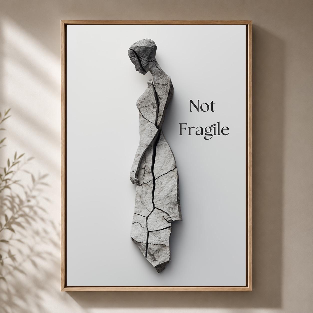 Not Fragile Feminist Empowerment Quote Framed Canvas by The Wall Art Studio - physical