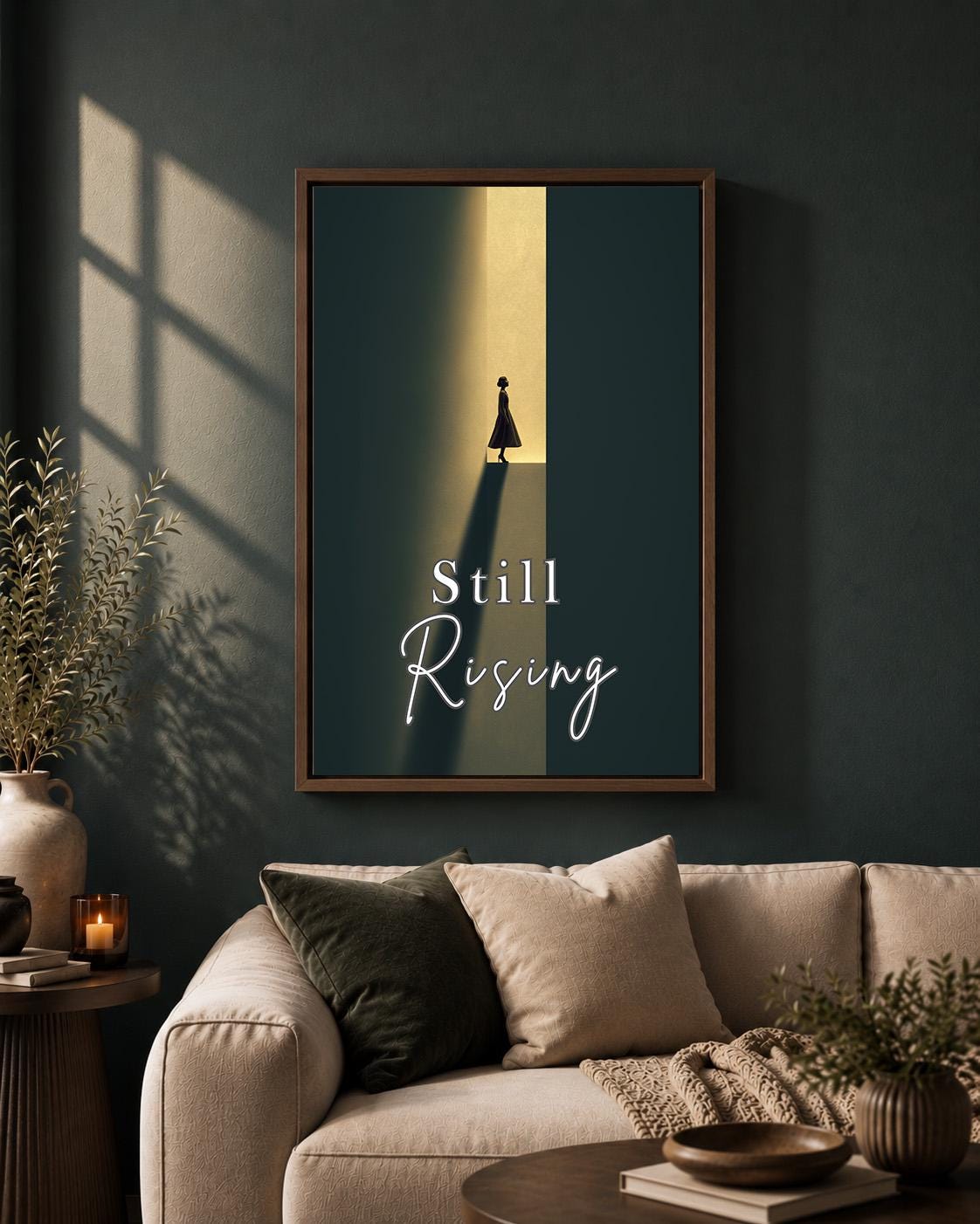 "Still Rising" Feminist Empowerment Inspirational Quote Framed Canvas by The Wall Art Studio - physical