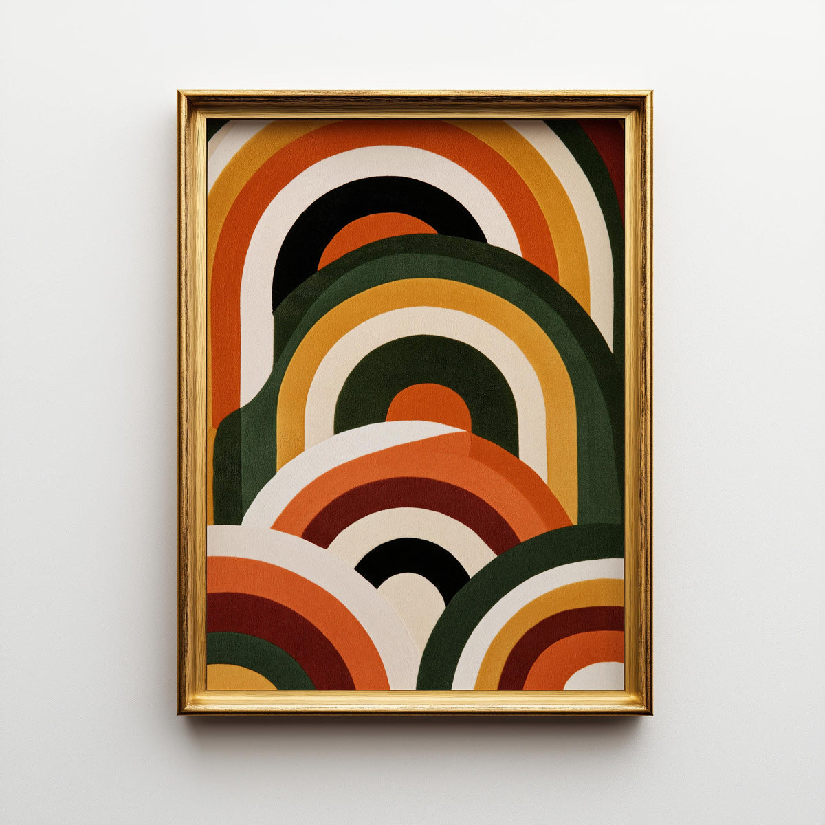 Retro Rainbow Abstract Arches Mid Century Modern Wall Art