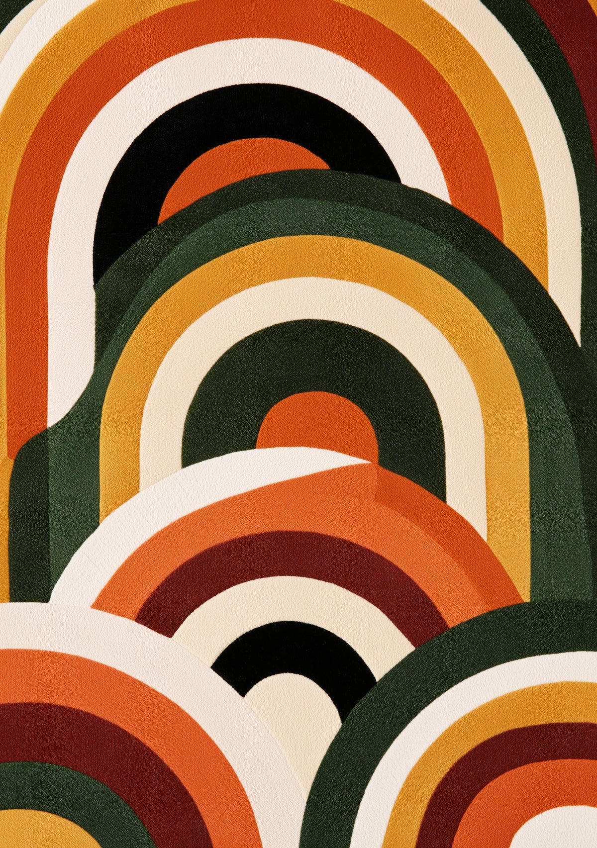 Retro Rainbow Abstract Arches Mid Century Modern Wall Art