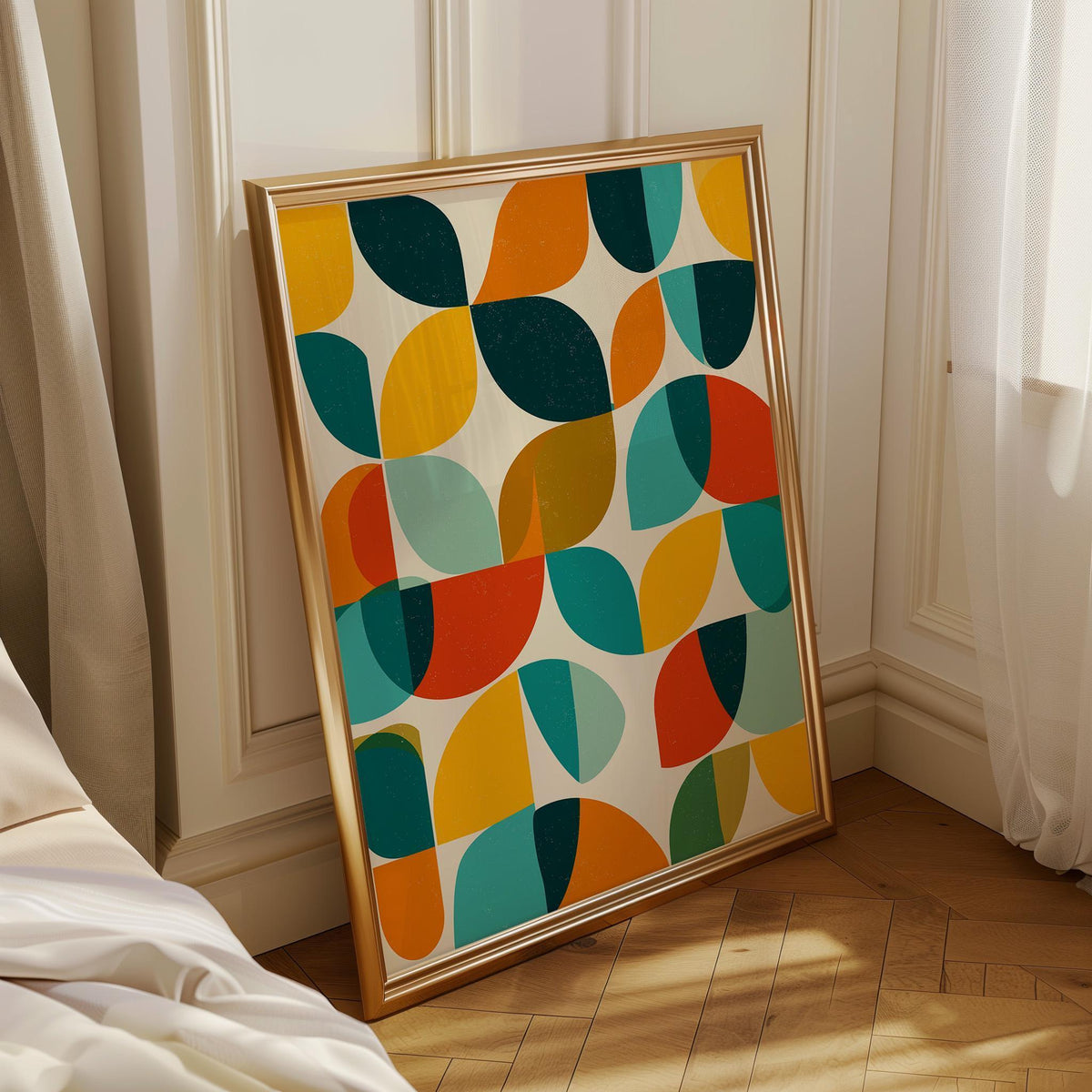 Mid-Century Modern Geometric Wall Art • Retro Abstract Shapes Print • Minimalist Bauhaus style Décor • MCM by The Wall Art...