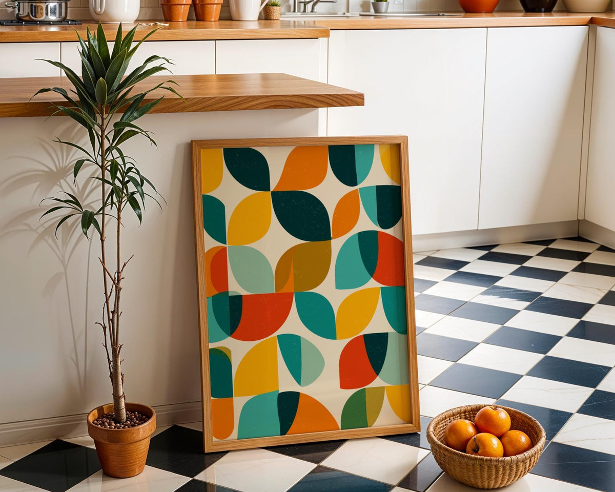 Mid-Century Modern Geometric Wall Art • Retro Abstract Shapes Print • Minimalist Bauhaus style Décor • MCM by The Wall Art...