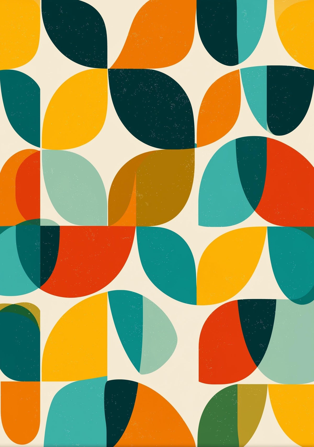 Mid-Century Modern Geometric Wall Art • Retro Abstract Shapes Print • Minimalist Bauhaus style Décor • MCM by The Wall Art...