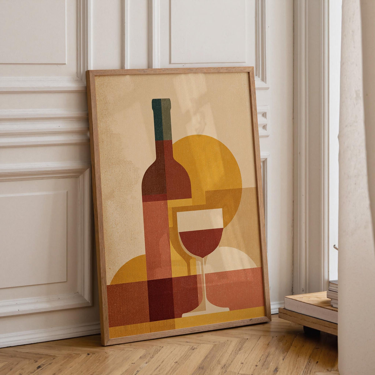 Retro Kitchen Print | Wine Wall Art | Vintage | Wine Print Wall | Retro Wine Wall Art Print | Mid-Century Modern Kitchen |...