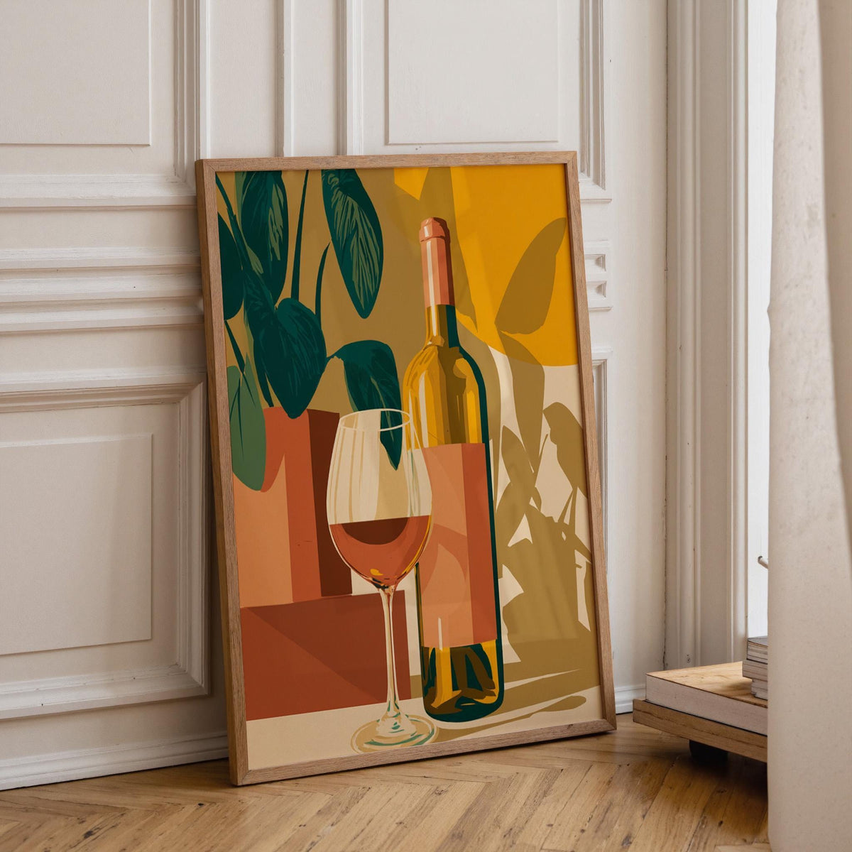 Retro Kitchen Print | Wine Wall Art | Vintage | Wine Print Wall | Retro Wine Wall Art Print | Mid-Century Modern Kitchen |...