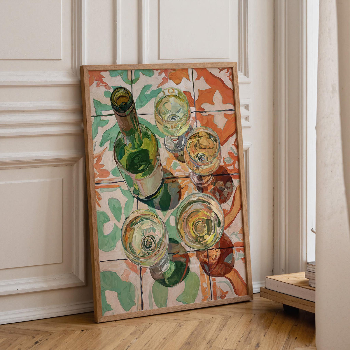 Wine Tile Print, Mediterranean Kitchen Decor, Italian Poster, Rustic Artwork by The Wall Art Studio - physical