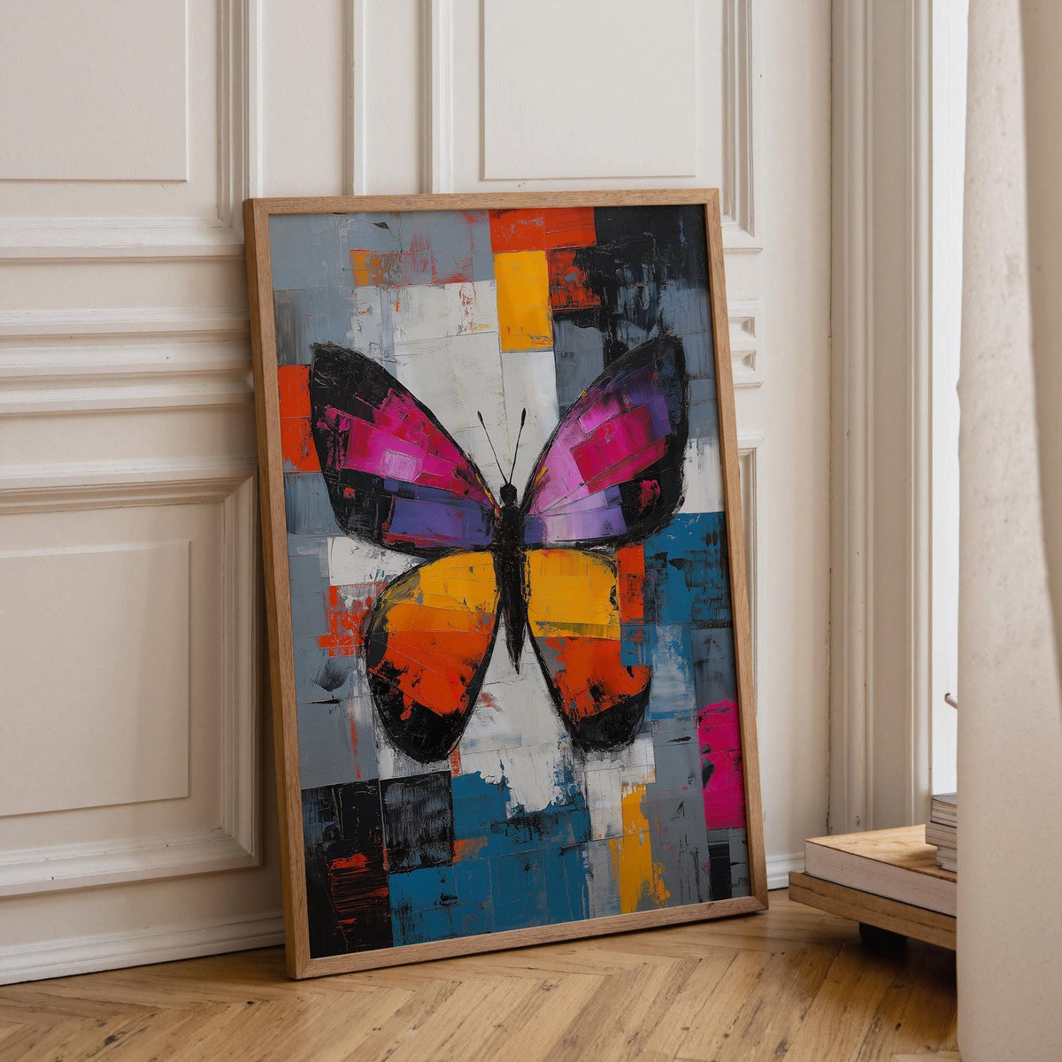 Abstract Butterfly Wall Art, Modern Colourful Butterfly Print, Contemporary Statement Wall Décor by The Wall Art Studio -...