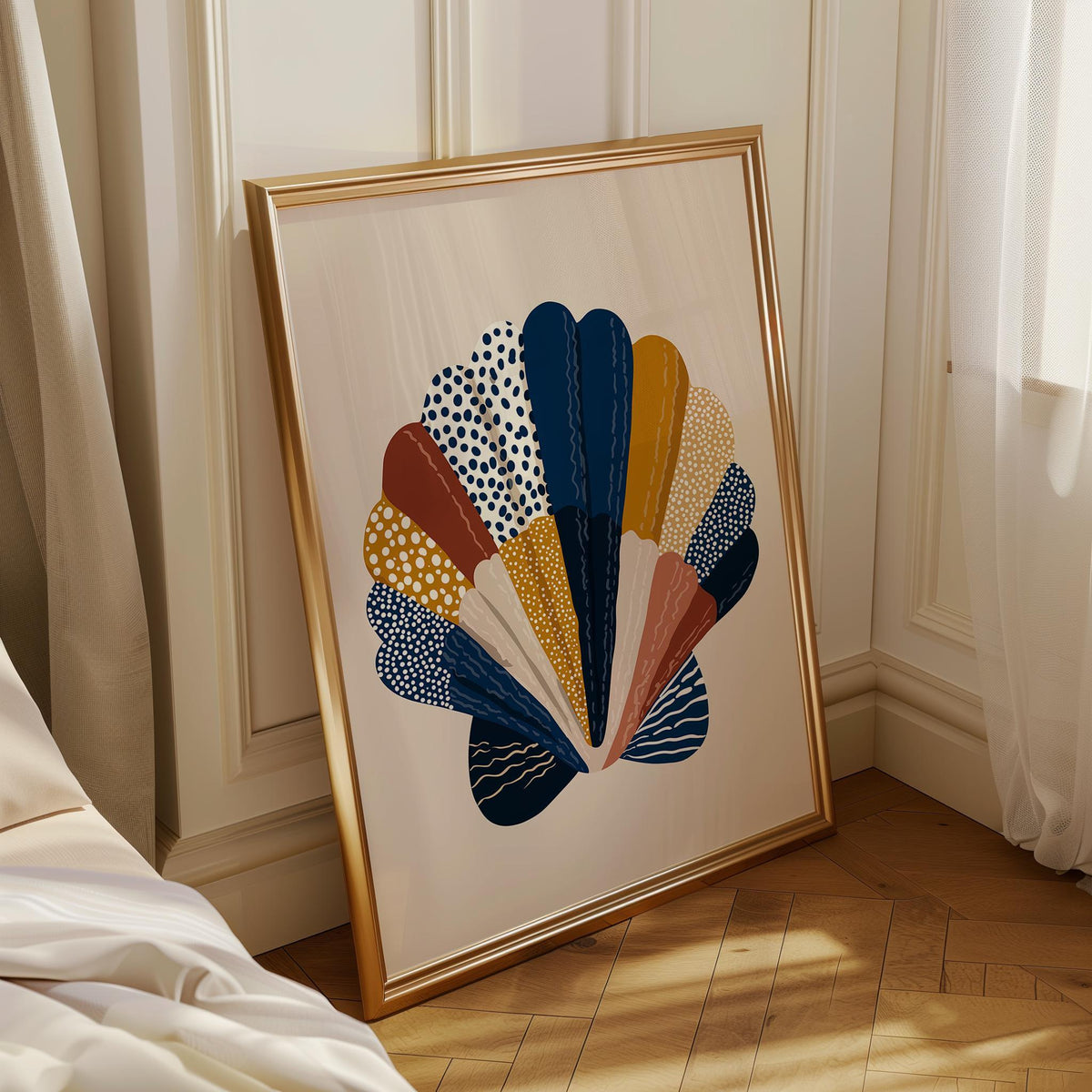 Abstract Seashell Print, Coastal Boho Wall Art, Modern Beach House Decor by The Wall Art Studio - physical
