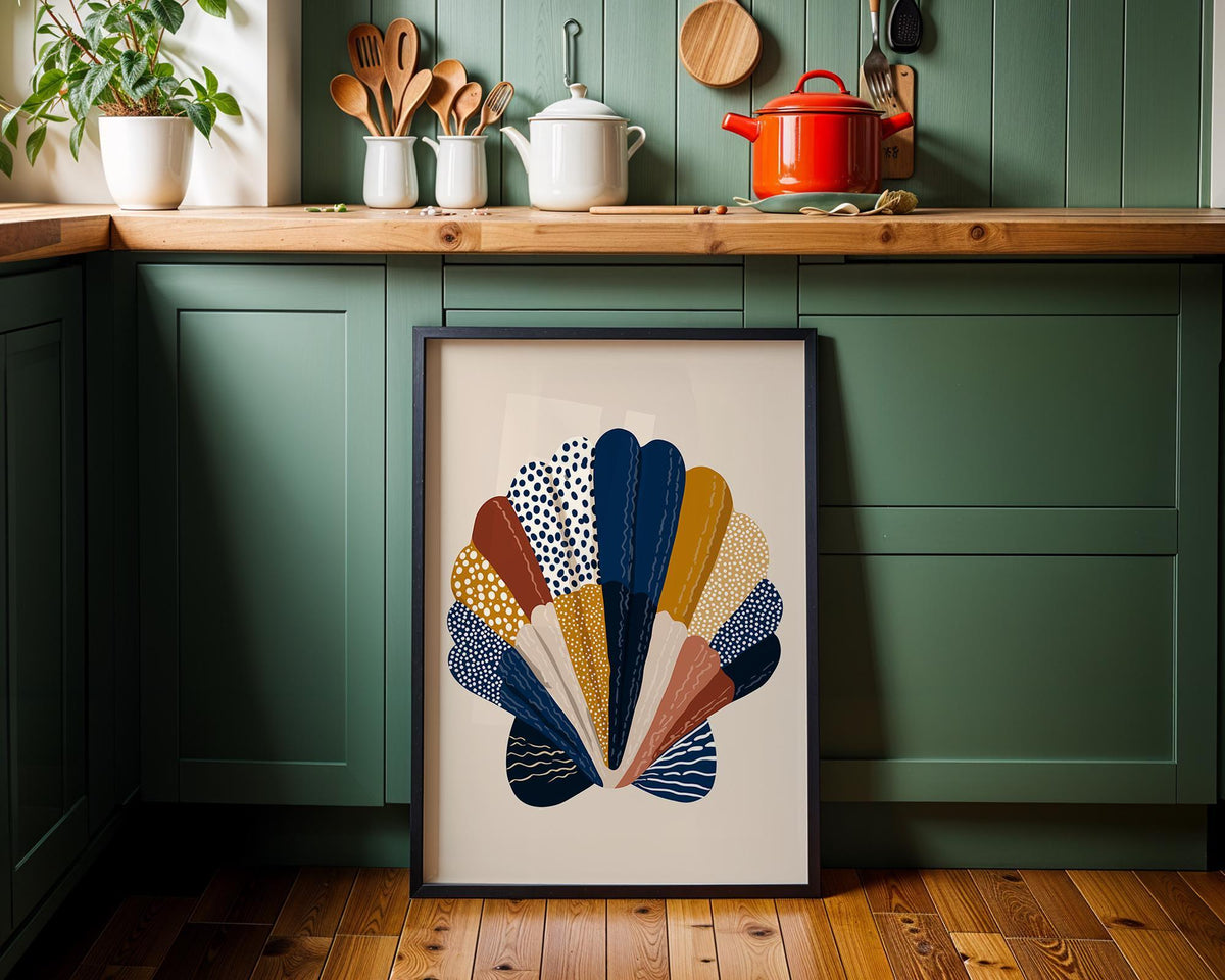 Abstract Seashell Print, Coastal Boho Wall Art, Modern Beach House Decor by The Wall Art Studio - physical