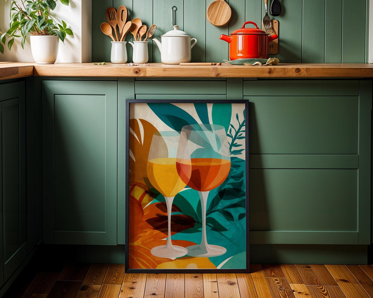 Autumn Wine Bottle Print | Rustic Fall Floral Kitchen Wall Art Poster | Autumn Wall Art Print | Fall Art | Kitchen Wall Ar...