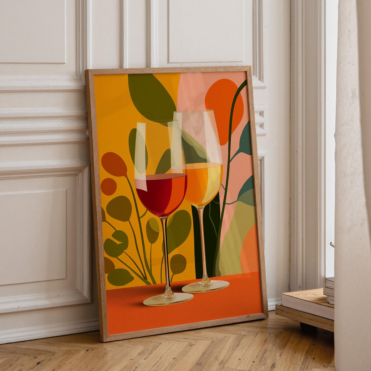 Autumn Wine Bottle Print | Rustic Fall Floral Kitchen Wall Art Poster | Autumn Wall Art Print | Fall Art | Kitchen Wall Ar...