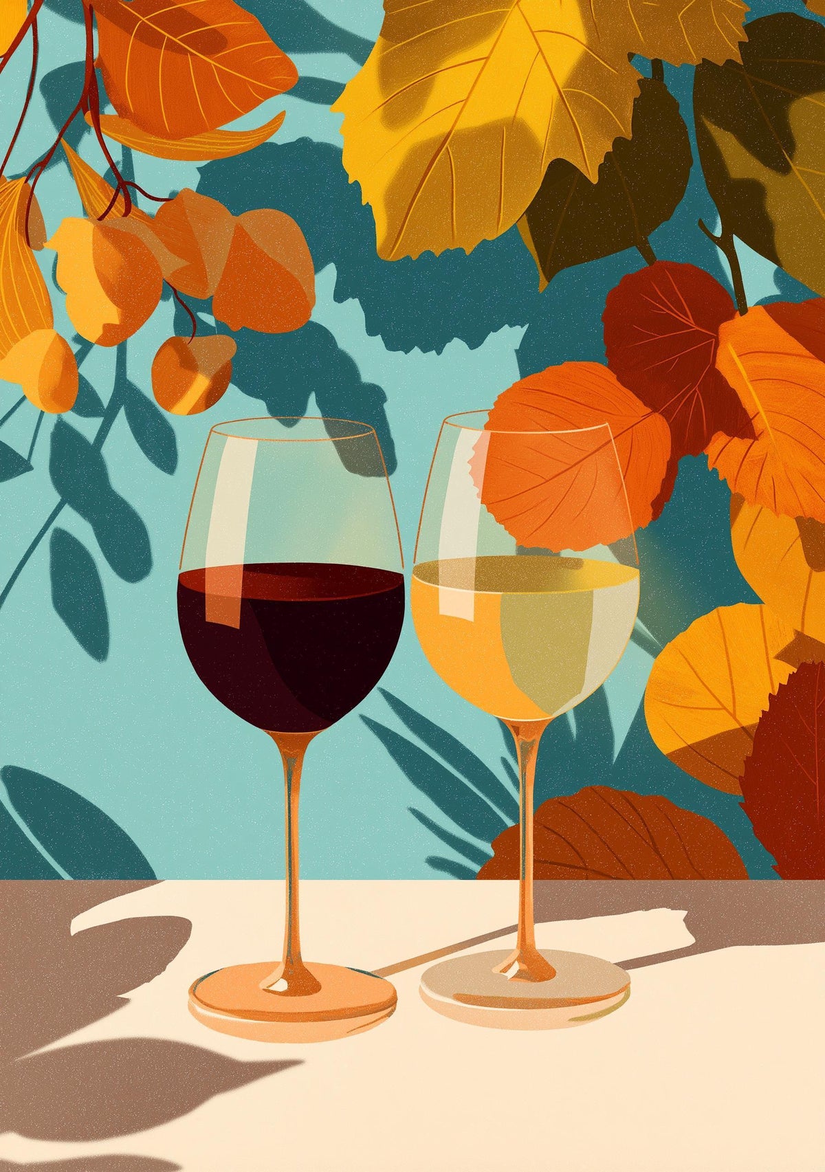 Autumn Wine Bottle Print | Rustic Fall Floral Kitchen Wall Art Poster | Autumn Wall Art Print | Fall Art | Kitchen Wall Ar...