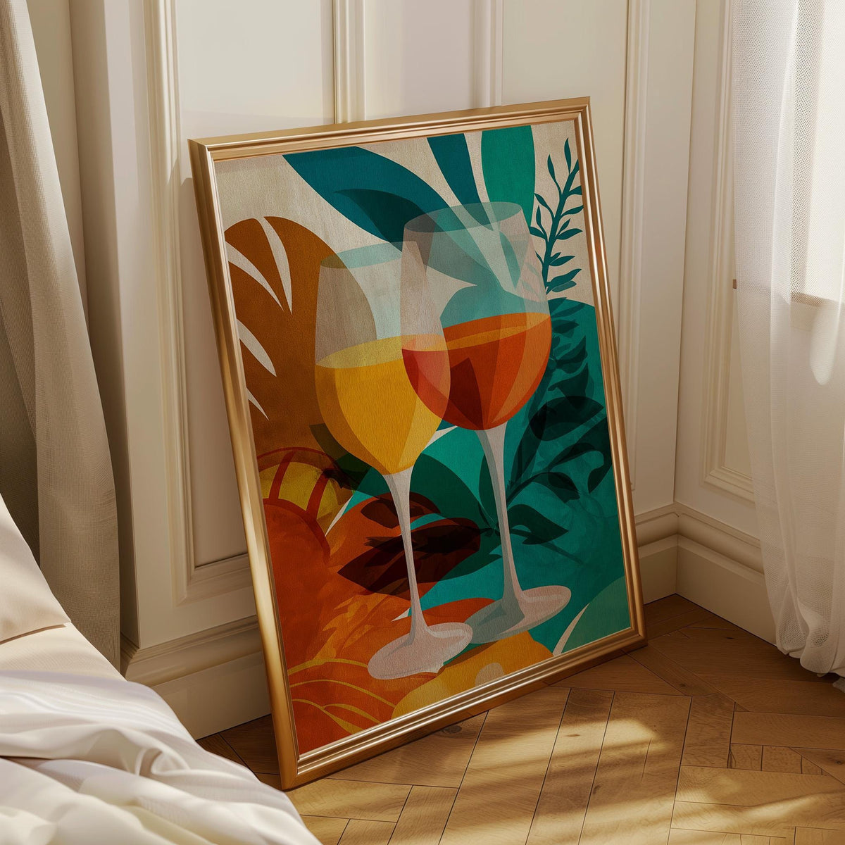 Autumn Wine Bottle Print | Rustic Fall Floral Kitchen Wall Art Poster | Autumn Wall Art Print | Fall Art | Kitchen Wall Ar...