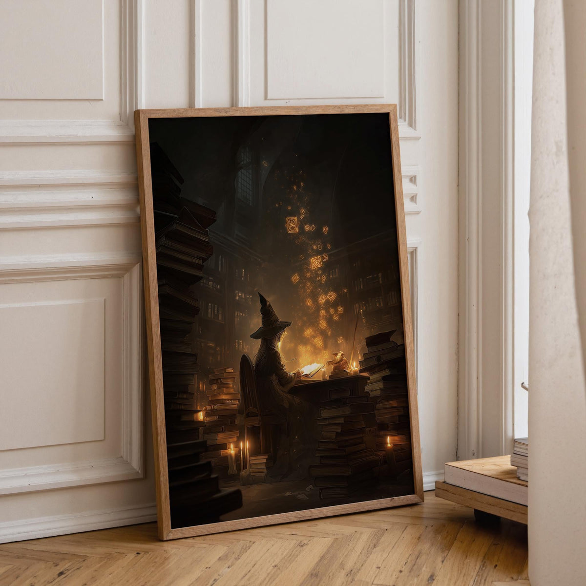 Dark Academia Witch Wall Art, Magical Library Print, Wizard Study Poster, Fantasy Book Room Décor, Gothic Academia Art, Wi...
