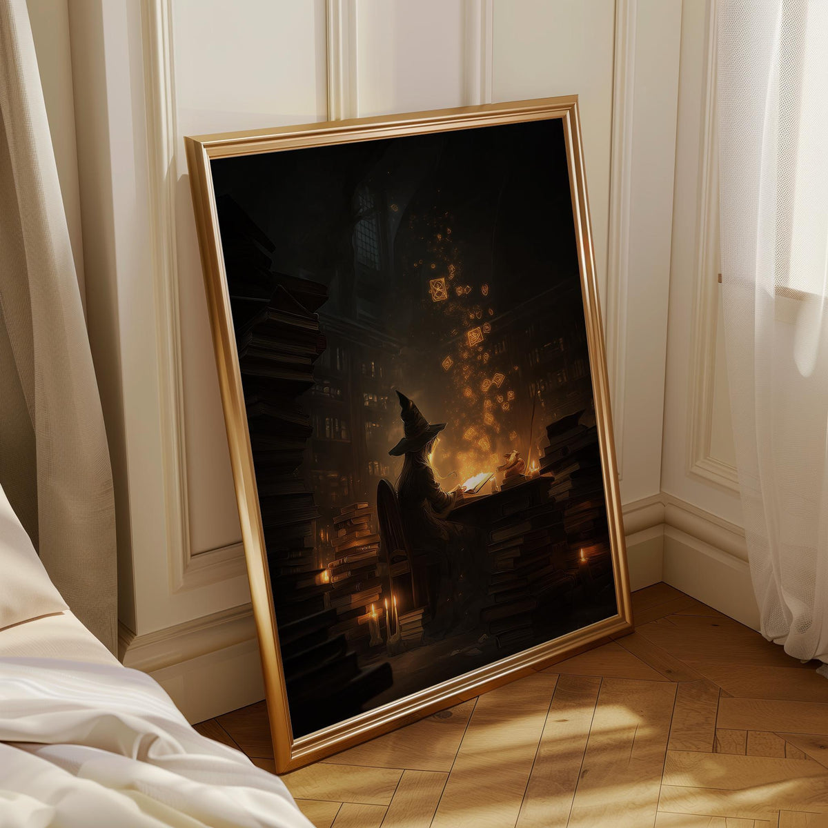 Dark Academia Witch Wall Art, Magical Library Print, Wizard Study Poster, Fantasy Book Room Décor, Gothic Academia Art, Wi...