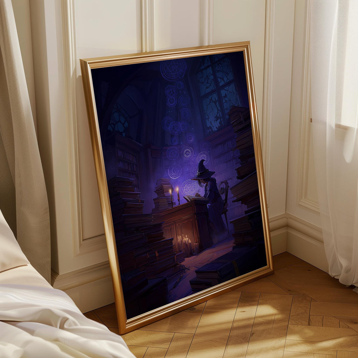 Dark Academia Witch Wall Art, Magical Library Print, Wizard Study Poster, Fantasy Book Room Décor, Gothic Academia Art, Wi...