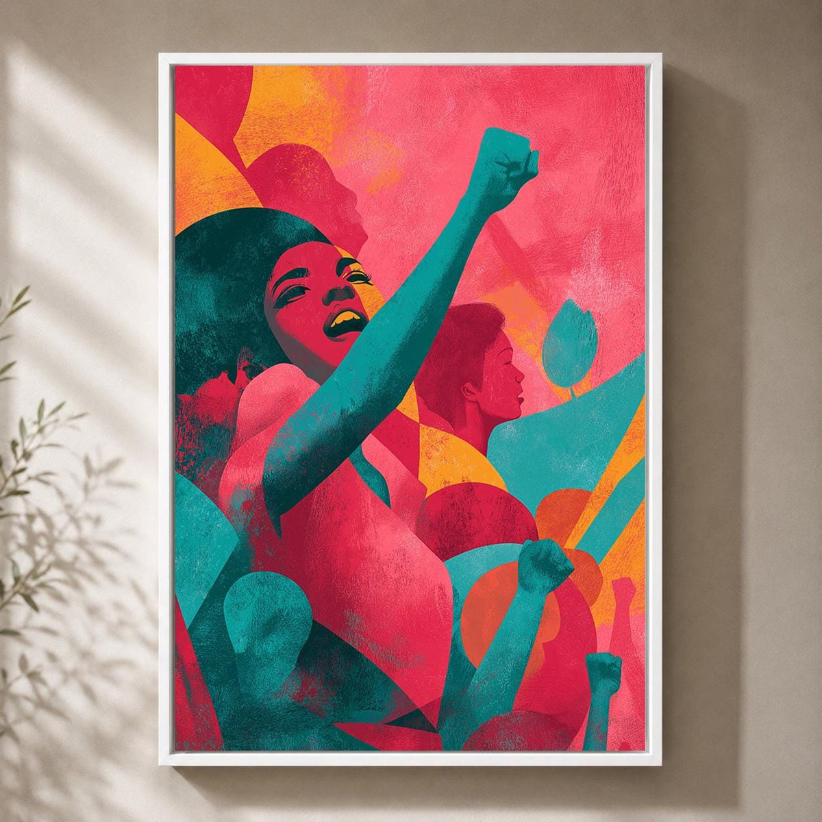 Feminist Empowerment Framed Canvas Wall Art, Bold Modern Equality Decor, Ready to Hang by The Wall Art Studio - physical