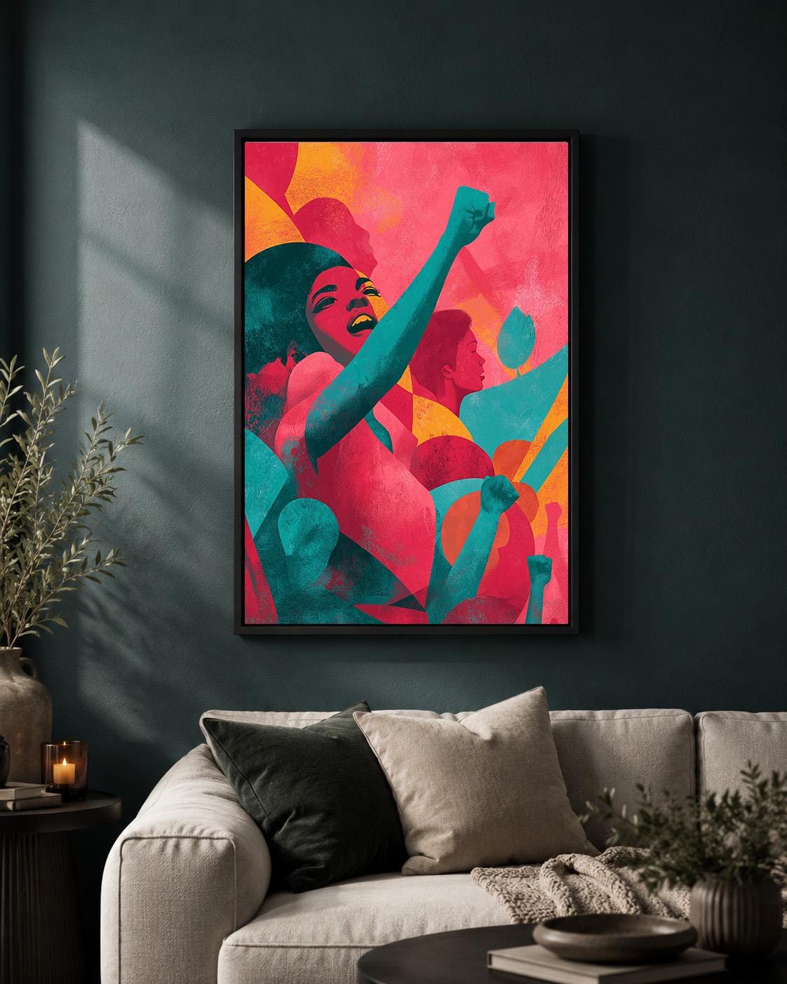 Feminist Empowerment Framed Canvas Wall Art, Bold Modern Equality Decor, Ready to Hang by The Wall Art Studio - physical