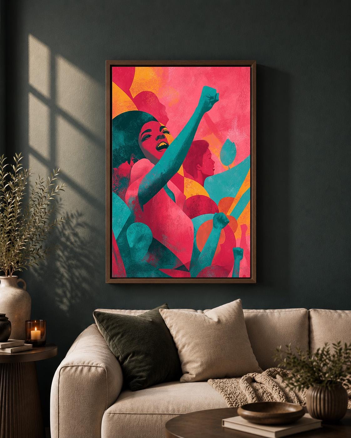 Feminist Empowerment Framed Canvas Wall Art, Bold Modern Equality Decor, Ready to Hang by The Wall Art Studio - physical