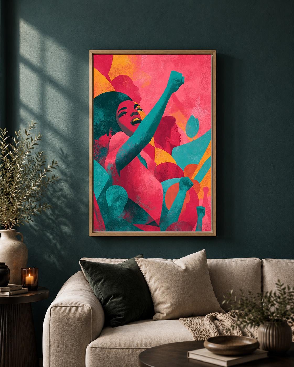 Feminist Empowerment Framed Canvas Wall Art, Bold Modern Equality Decor, Ready to Hang by The Wall Art Studio - physical
