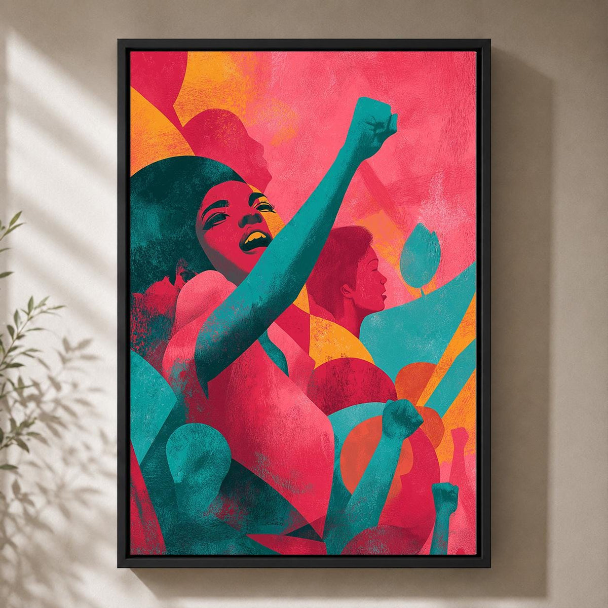 Feminist Empowerment Framed Canvas Wall Art, Bold Modern Equality Decor, Ready to Hang by The Wall Art Studio - physical