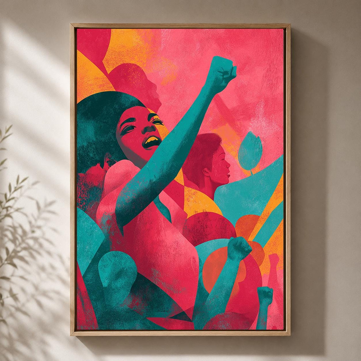 Feminist Empowerment Framed Canvas Wall Art, Bold Modern Equality Decor, Ready to Hang by The Wall Art Studio - physical