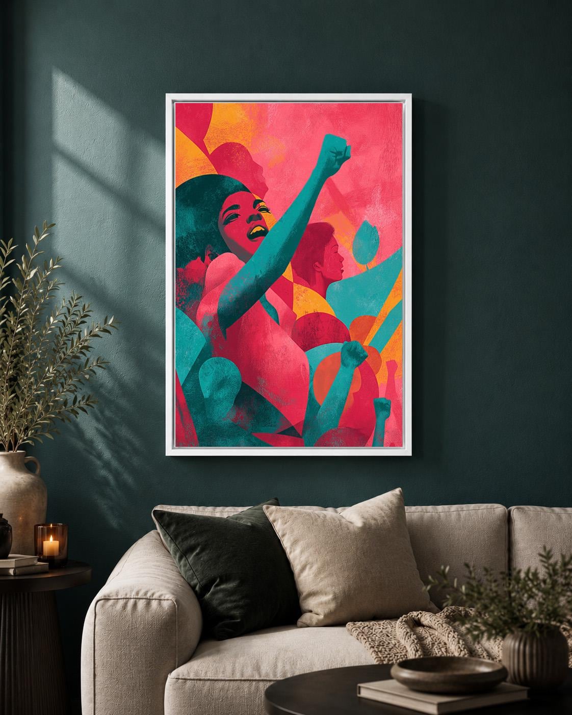 Feminist Empowerment Framed Canvas Wall Art, Bold Modern Equality Decor, Ready to Hang by The Wall Art Studio - physical