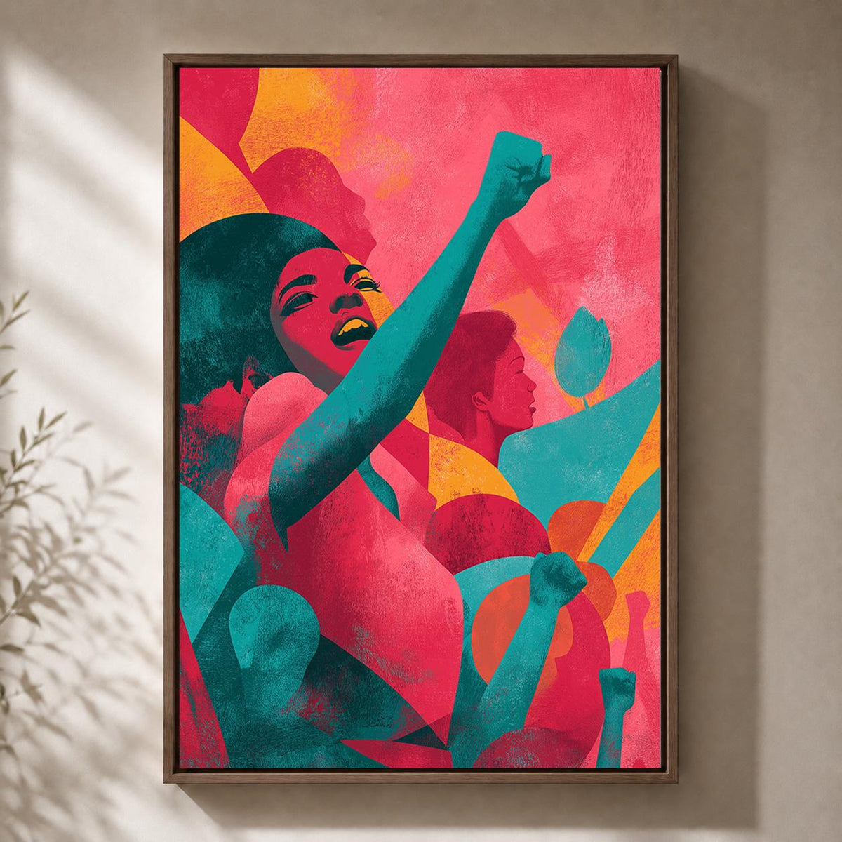 Feminist Empowerment Framed Canvas Wall Art, Bold Modern Equality Decor, Ready to Hang by The Wall Art Studio - physical