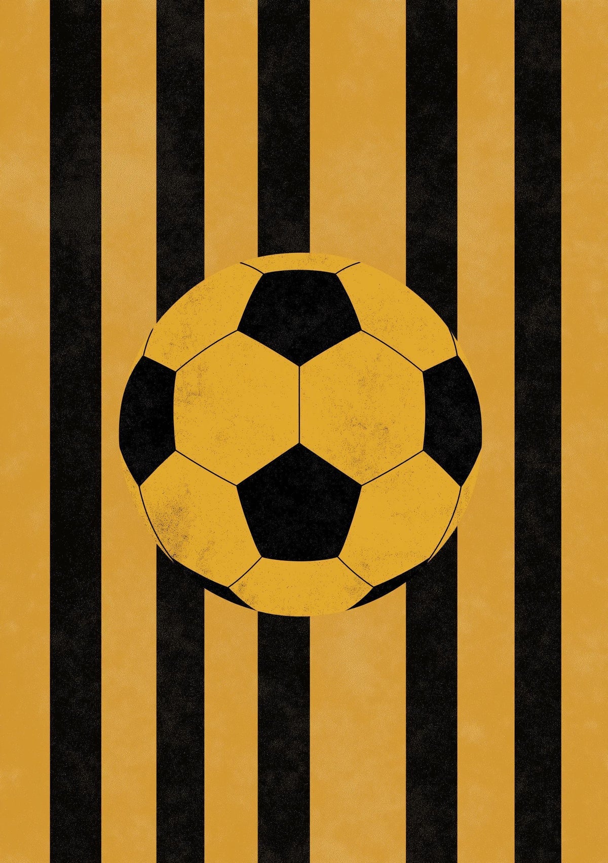 Football Wall Art, Soccer Ball Print, Kids Football Room Decor, Sports Nursery Art, Yellow Black Stripe Soccer Poster (Fra...