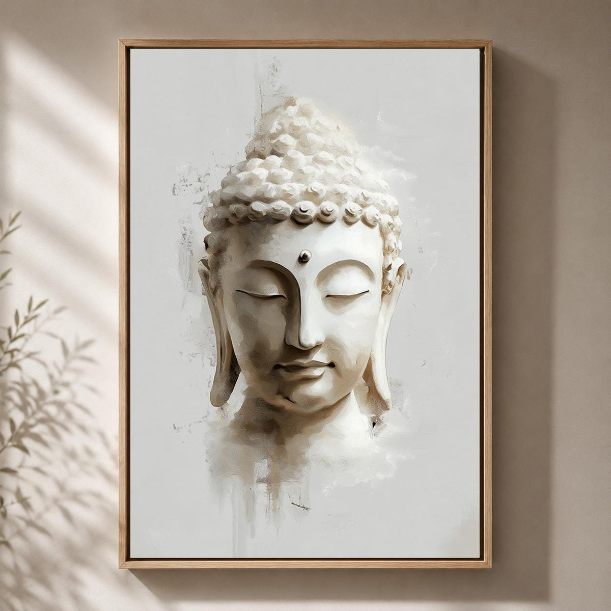 Framed Buddha Framed Canvas Wall Art, Minimal Neutral Zen Artwork, Modern Meditation Spiritual Canvas Decor by The Wall Ar...