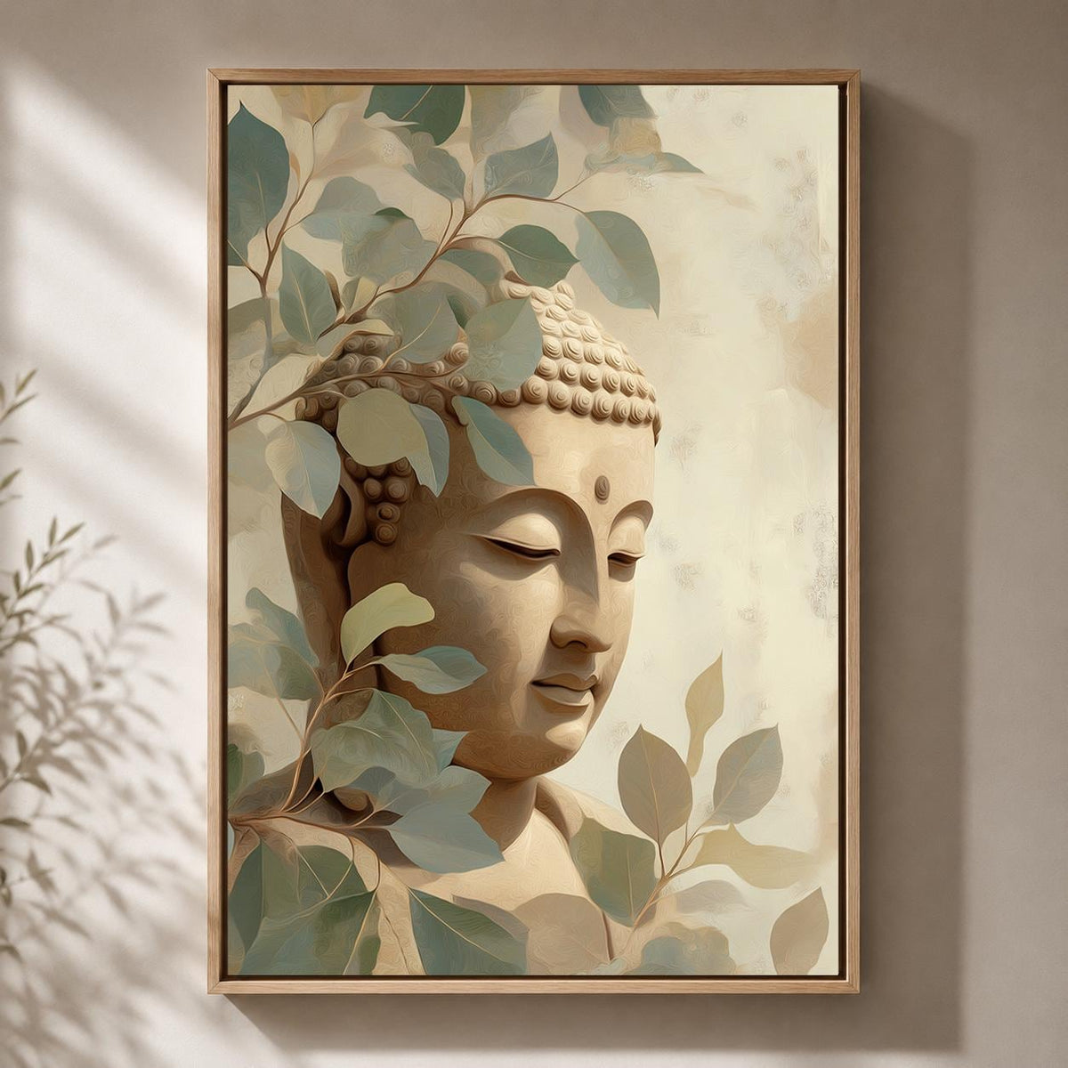 Framed Buddha Framed Canvas Wall Art, Neutral Zen Meditation Artwork, Japandi Spiritual Botanical Canvas Decor by The Wall...
