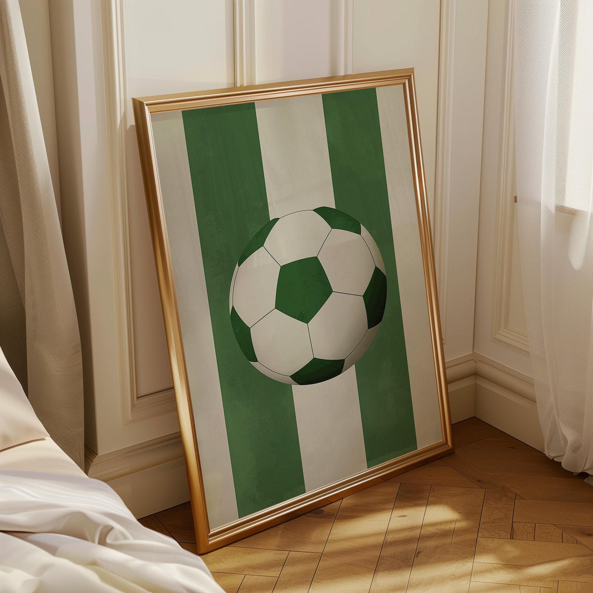 Green Football Print, Minimalist Sports Room Decor, Boys Wall Art (Framed Option) by The Wall Art Studio - physical