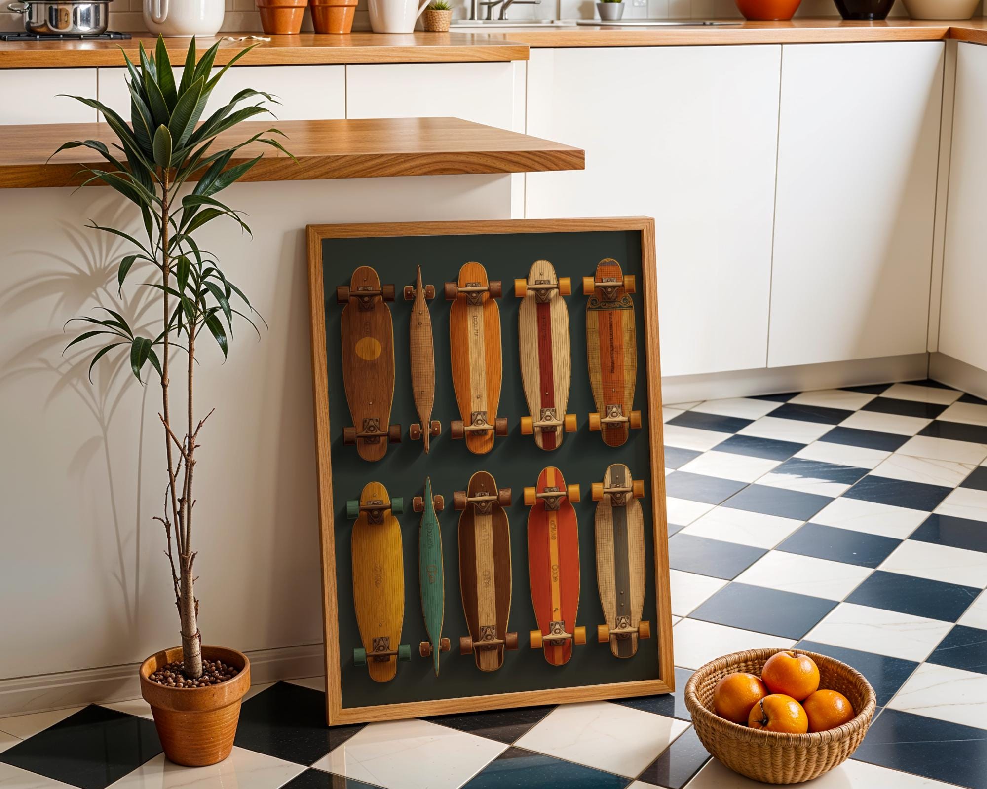 Vintage Mid Century Modern Skateboard Wall Art 4