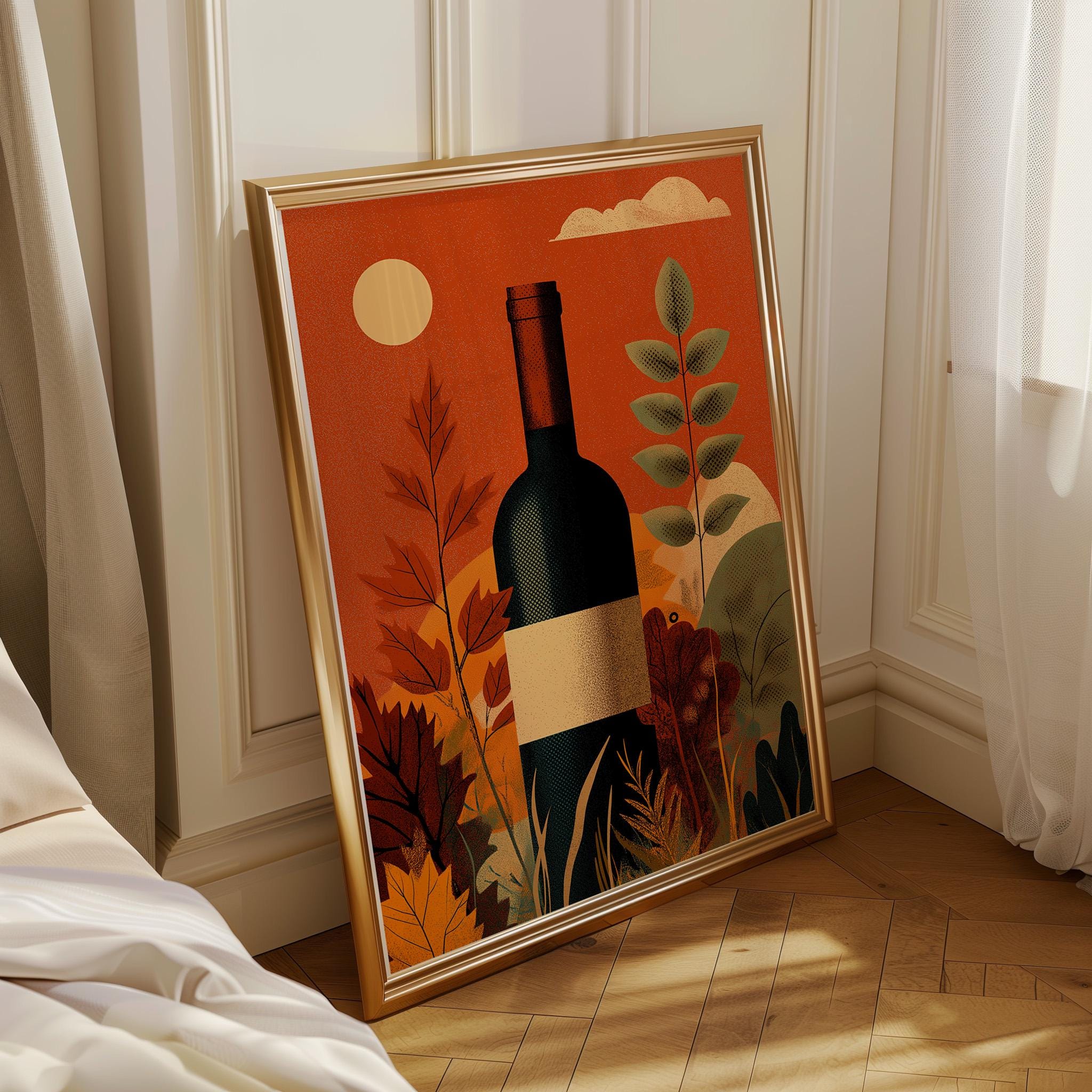 Autumn Wine Bottle Print 9