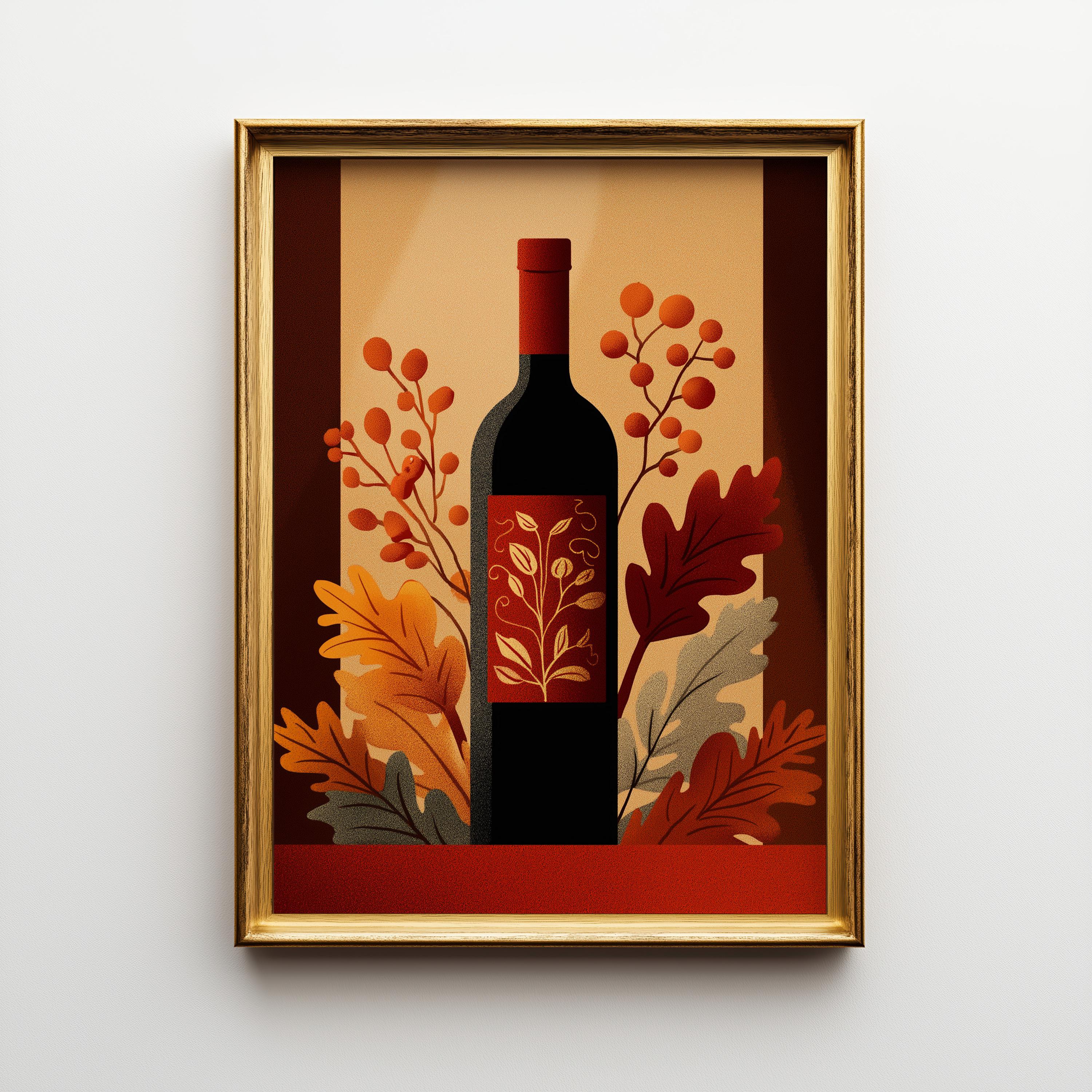 Autumn Wine Bottle Print 10