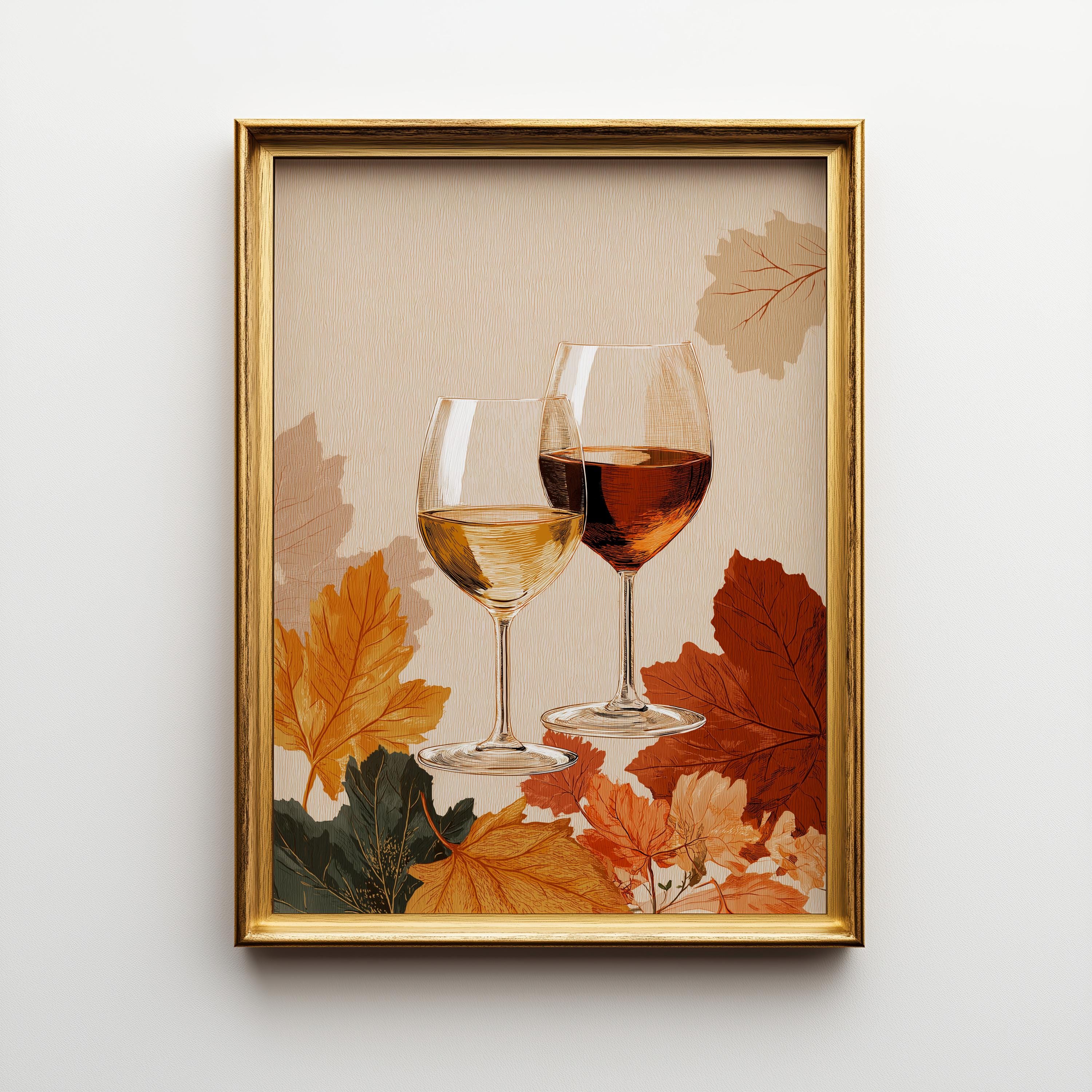 Autumn Wine Bottle Print 17