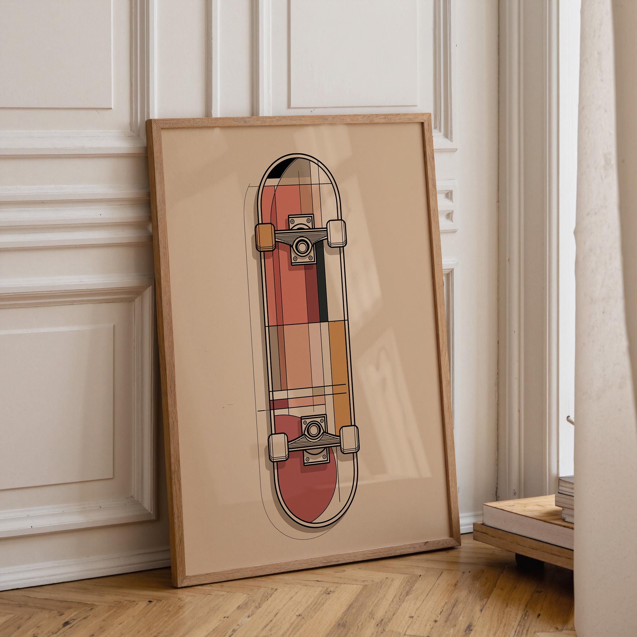 Minimalist Modern Geometric Skateboard Wall Art 2