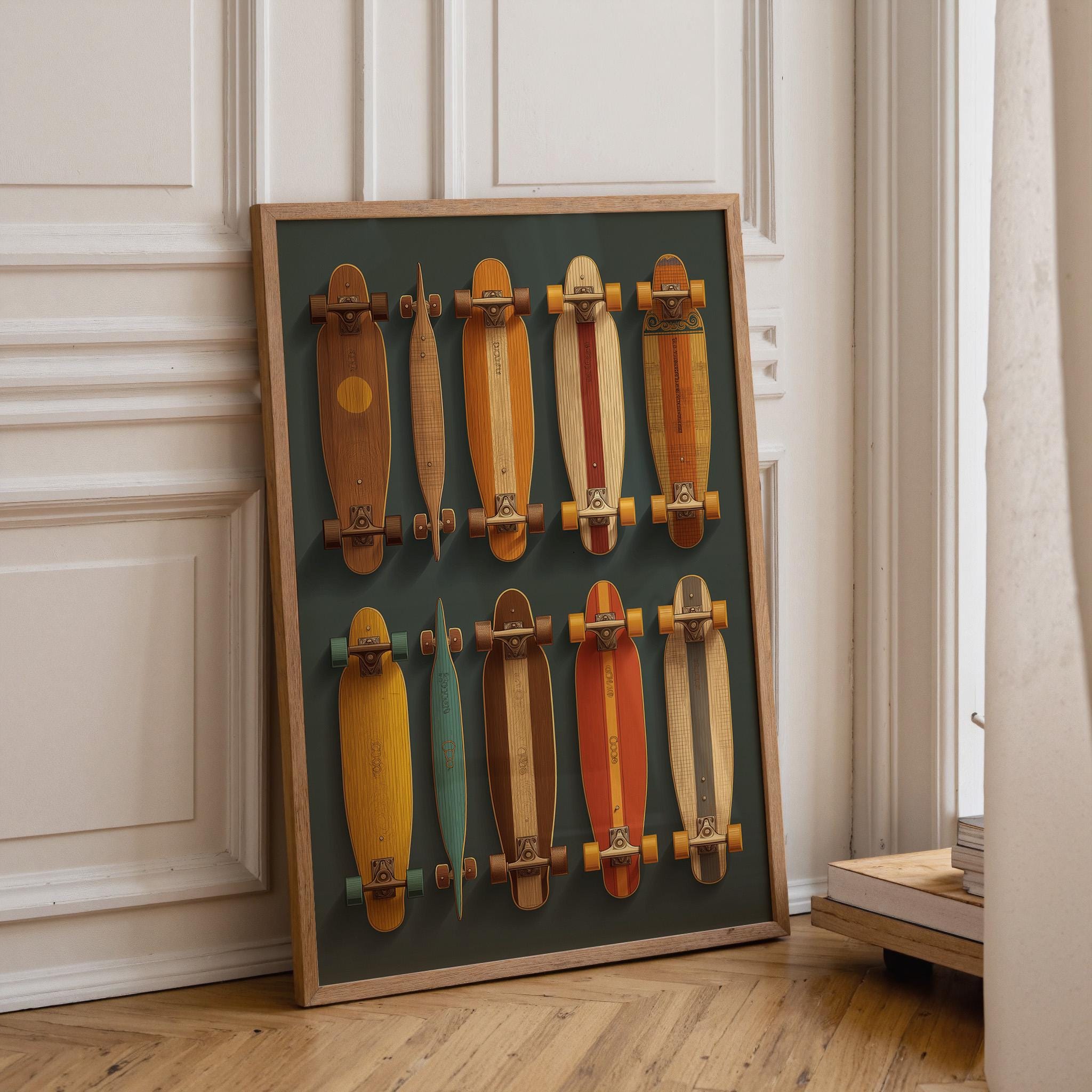 Vintage Mid Century Modern Skateboard Wall Art 4