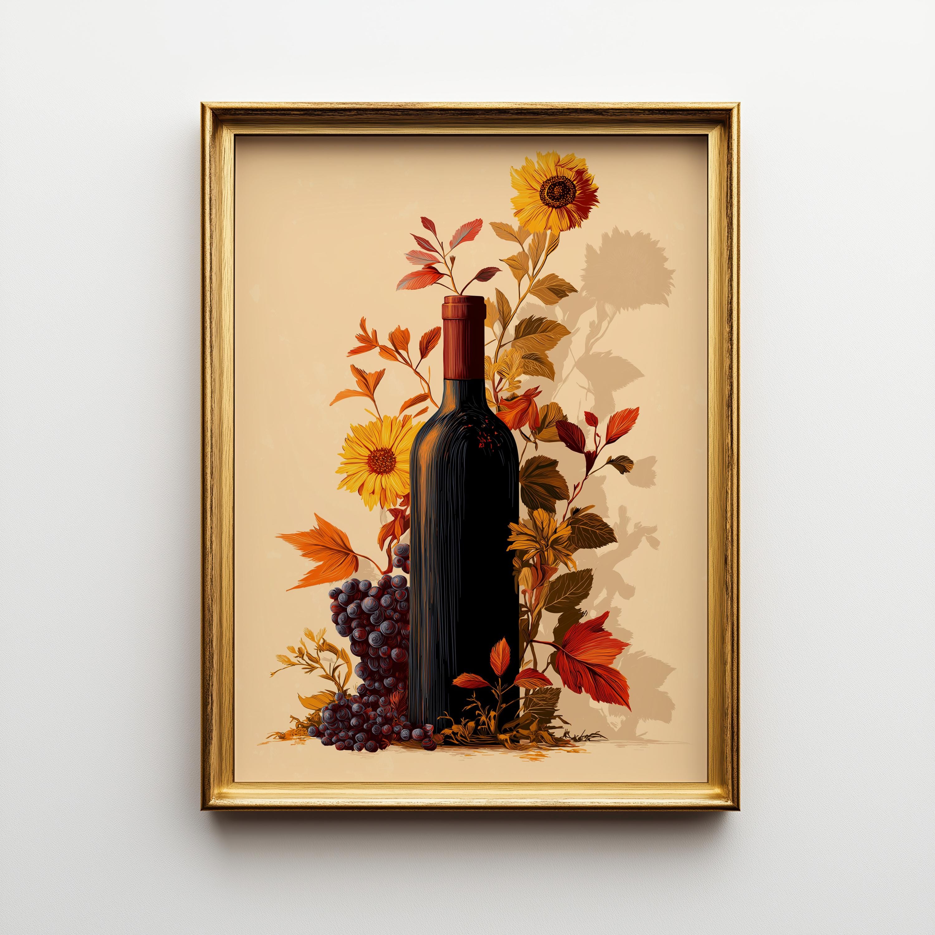 Autumn Wine Bottle Print 7