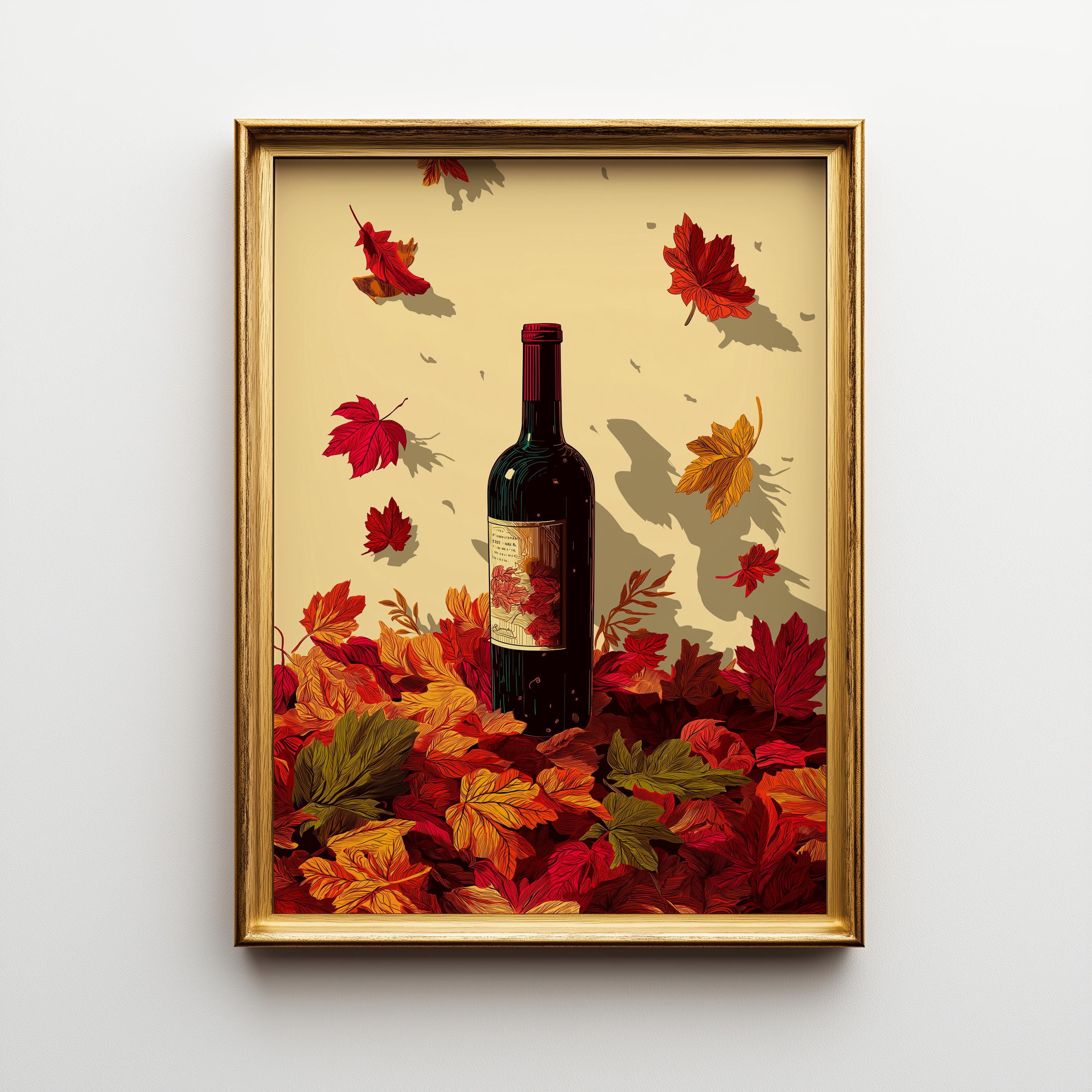Autumn Wine Bottle Print 6