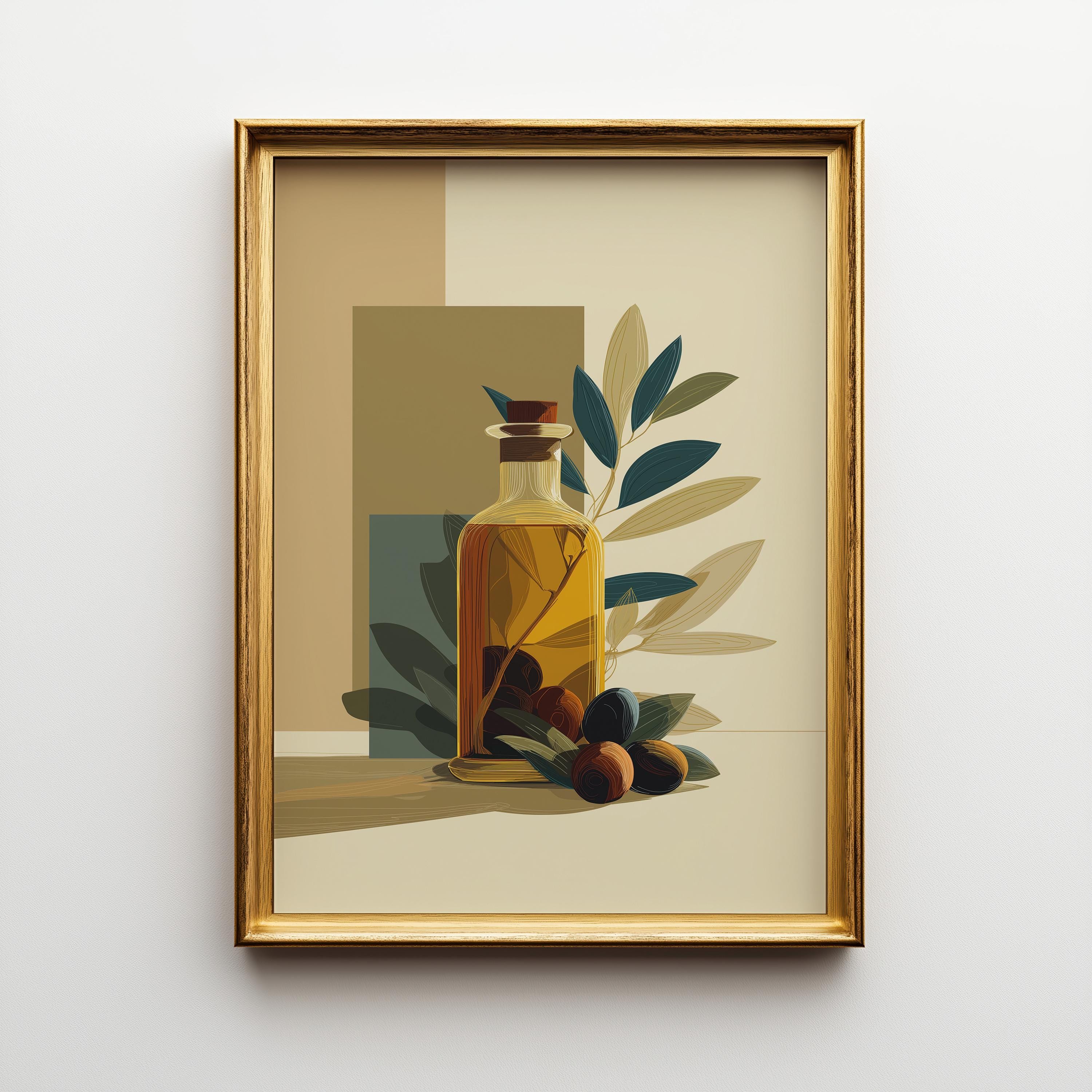 Olive Oil Bottle Art Print