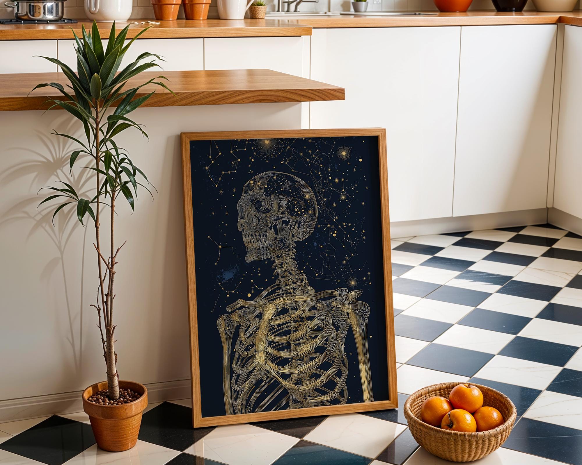 Dark Academia Skeleton Print