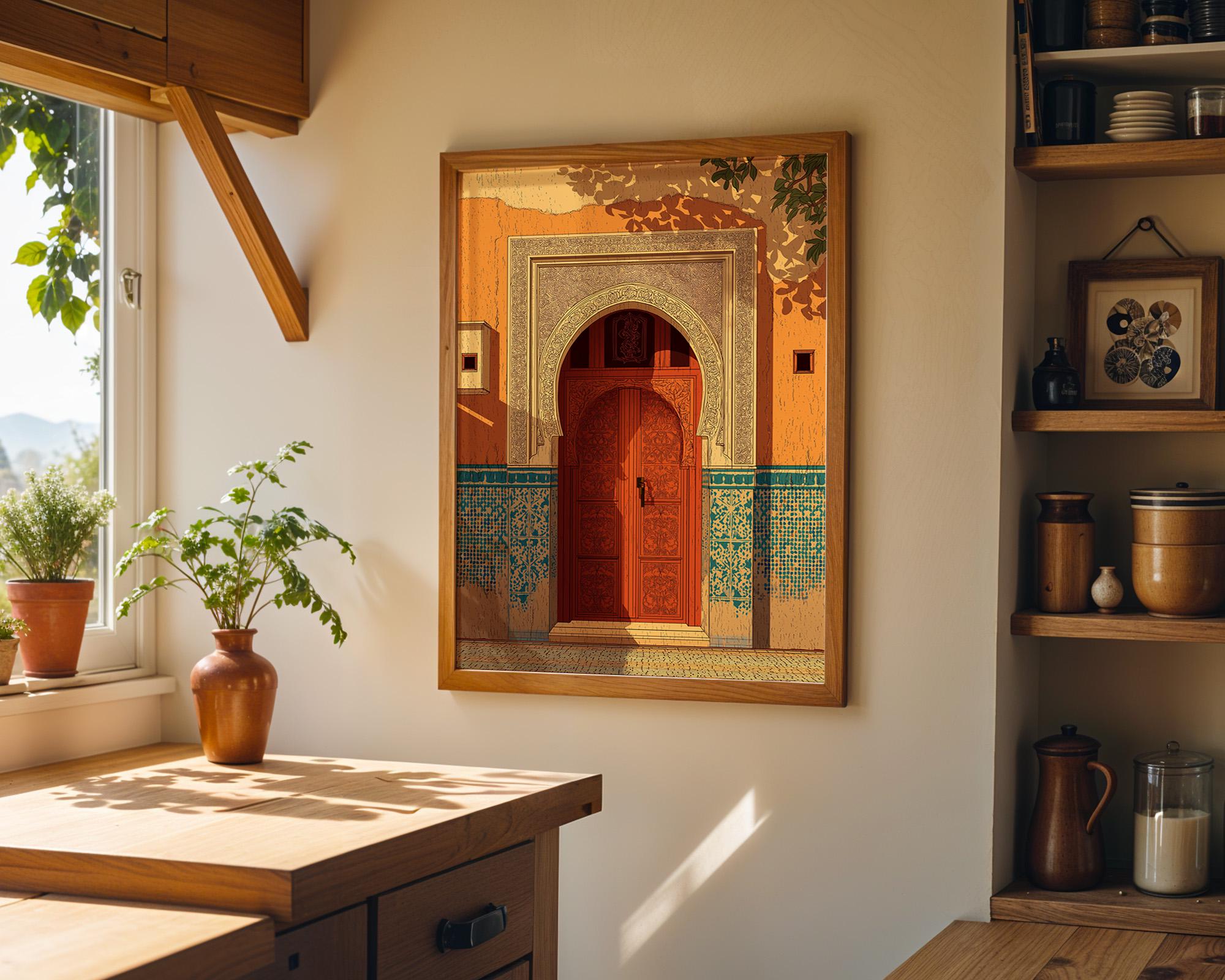 Moroccan Door Terracotta Arch Wall Art by The Wall Art Studio